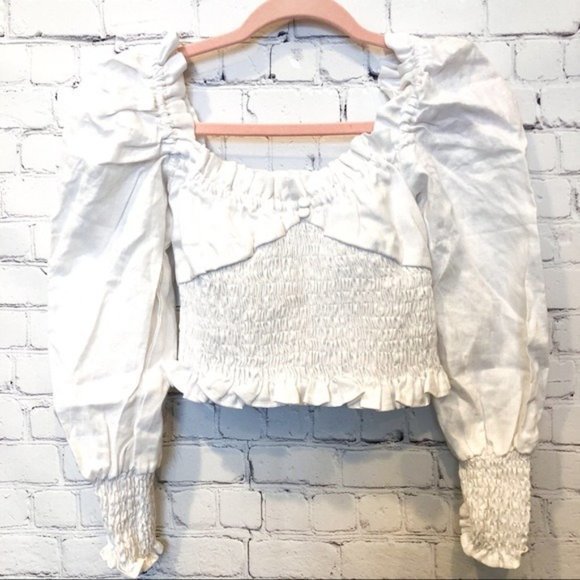 FAITHFULL THE BRAND Bel Rose Cropped Top in White - Large - Picture 6 of 6